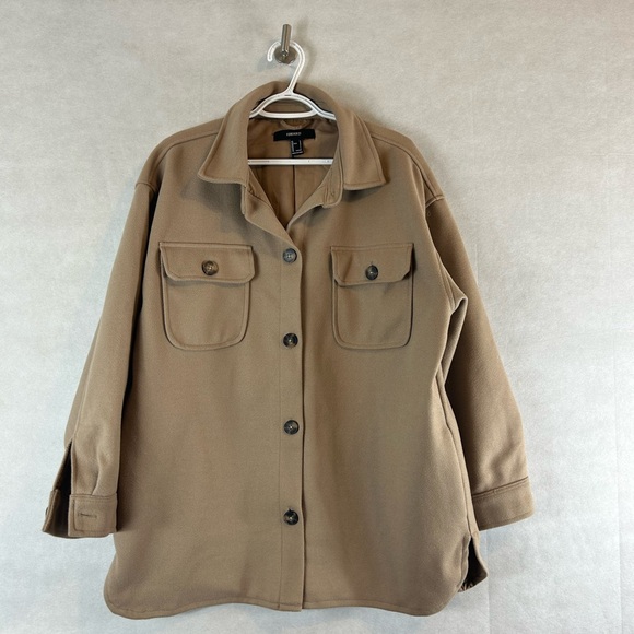 Faux suede drop sleeve shocker over size large camel tan mohair wool felt NWOT - Picture 5 of 7